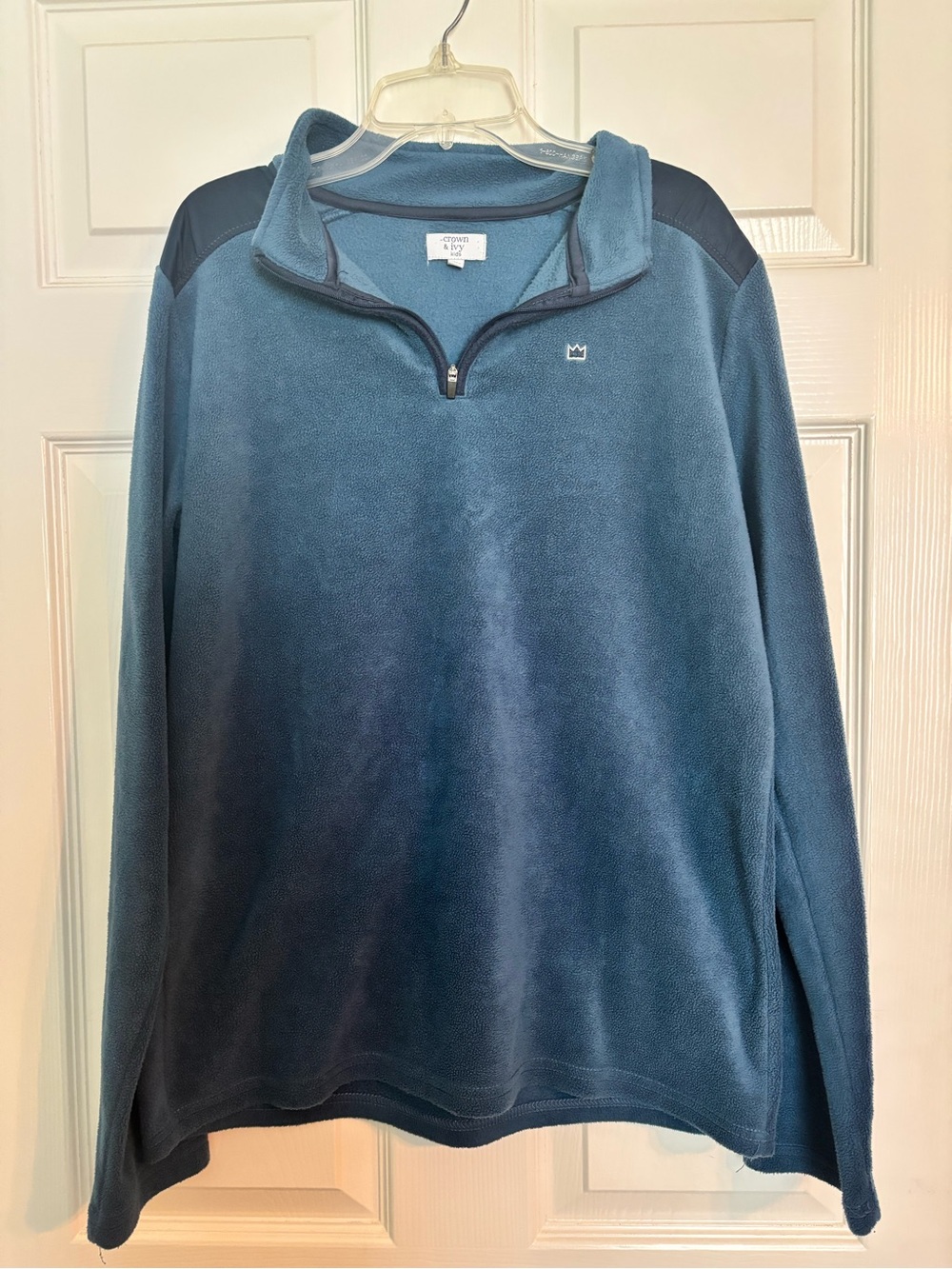 Boys Crown & Ivy Blue Quarter-Zip Fleece Pullover
